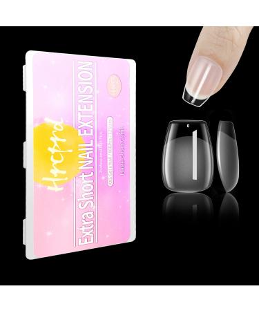 Hrcprd Extra Short Coffin Gel x Nails  XXS Coffin Soft Gel Full Cover Nail Tips for Soak Off Extensions  600PCS Pre-buff Half Matte Shaped Short Press On False Nail Tips for Salons and DIY Nail Art at Home XXS Half Matte...