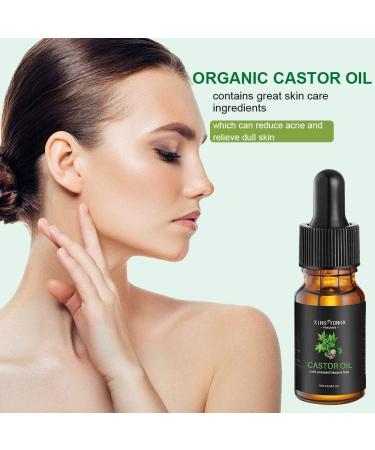 Castor Oil Hair Growth Oil Pure Cold Pressed Castor Oil for Eyelashes Eyebrows Lash Nail Hair Growth Serum Eyebrow Growth Serum Lash Oil with Eyelash Brush Skin Care Ricin Oil (10ml) 10ml  - Buy Online on GoSupps.com