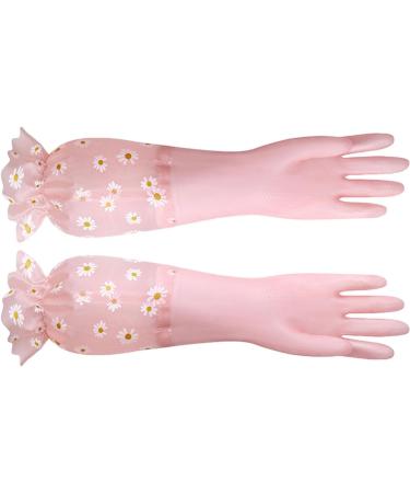 Cleaning Gloves Professional PVC Dish Gloves Reusable | Long Cuff Plush Lining Household Cleaning Gloves Shuying - Buy Online on GoSupps.com