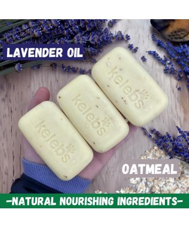 Kelebs Sensitive Skin Dog Shampoo 3PCS Set - Puppy, Itchy, Smelly Dogs - Natural Soap Bar with Lavender Oil & Oatmeal - Zero Plastic Waste - Vegan Formula - Buy Online on GoSupps.com