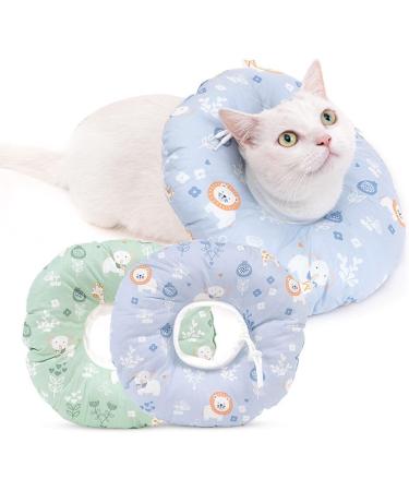 Buy Dzmuero Adjustable Soft Cat Collar 16-29 cm | Leakproof & Anti-Bite Recovery Collar for Pets After Surgery - Green - Buy Online on GoSupps.com