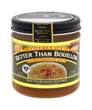 Better Than Bouillon Vegetarian No Chicken Base  Made with Seasoned Vegetables  Certified Vegan  Makes 9.5 Quarts of Broth  38 Servings  8 OZ Jar (Pack of 2) - Buy Online on GoSupps.com