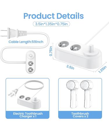 Charger for Oral-B Braun Electric Toothbrush - Waterproof Inductive Charging Base Model 3757 with Storage & 2 Covers - Compatible with Most Models - Buy Online on GoSupps.com