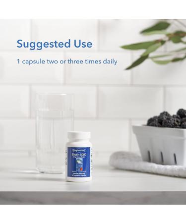 Allergy Research Group Biotin 5000 - 60 Vegetarian Capsules for Hair, Nails & Metabolism - Buy Online on GoSupps.com