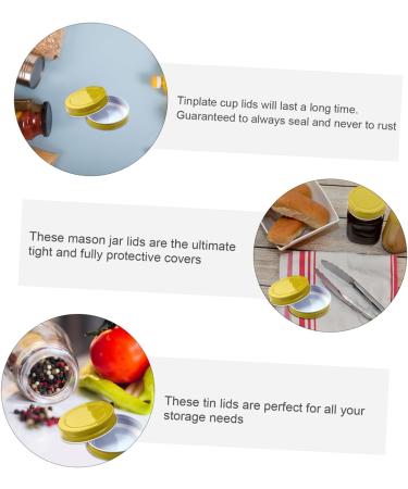 VINTORKY 12pcs Mason Jar Lids Canning Seal Lids Metal Lids Mason Jar Pour Spout Lids for Sealing Cover Covers Arts and Crafts for Kids Sealing Caps for Bottles Tinplate Spherical Child Hat 7x7x1.5cm Golden - Buy Online on GoSupps.com