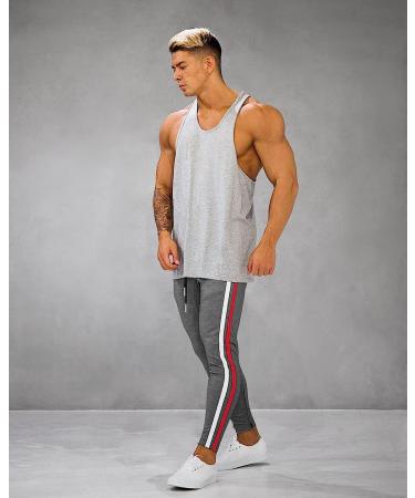CANGHPGIN Men's Slim Fit Black Joggers with Pockets - Dark Grey, Small - Buy Online on GoSupps.com