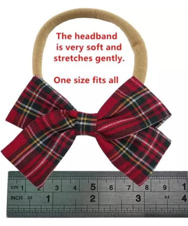Baby Bow Knot Plaid Gingham Headbands - Set of 2 for Festivals, Parties, Birthdays | Soft Elastic Hair Accessory - Buy Online on GoSupps.com