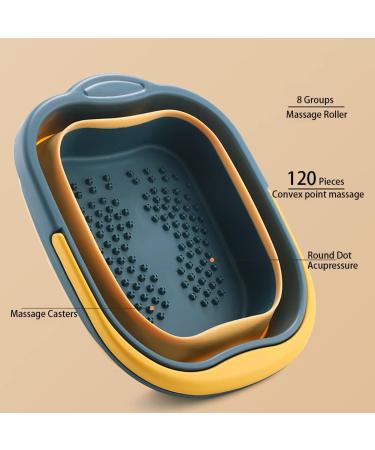 Collapsible Foot Bath Tub with Handle - Pink | Foot Spa Massager Basin for Soaking Feet | Pedicure Soak Bucket with Massage Acupoint - Buy Online on GoSupps.com