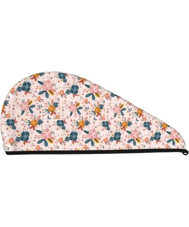 Floral Rose Microfiber Hair Towel - Soft & Super Absorbent Quick Dry Wrap for Long Curly & Thick Hair - Buy Online on GoSupps.com