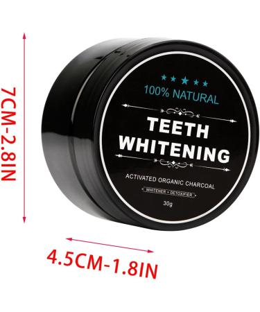 Natural Charcoal Teeth Whitening Powder - Activated Carbon Tooth Stain Removal & Fresh Breath (2PC) - Buy Online on GoSupps.com