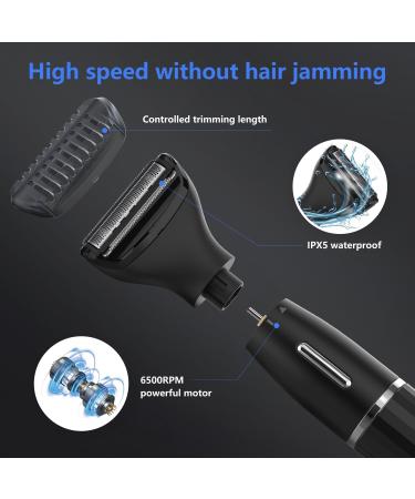 OWill 4-in-1 Ear Nose Hair Trimmer for Men & Women | Flawless Eyebrow & Facial Hair Remover | Stainless Steel Type-C Charge Waterproof Black - Buy Online on GoSupps.com