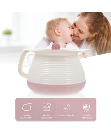 Housoutil 1PC Chamber Pot with Lid Bedpan Bedside Urinal Bottle with Cover and Handle Bed Pan Urine Bucket to Suitable for Household Pregnant Kids Elderly Adults (Pink) - Buy Online on GoSupps.com