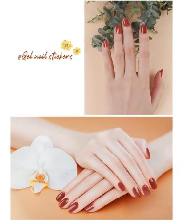 EBANKU Cured Gel Nail Strips - Long Lasting Waterproof Nail Wraps with Cuticle Stick, Nail File, and Wipes - UV/LED Lamp Required | NJTZ-008 - Buy Online on GoSupps.com