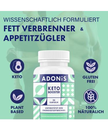 Adonis Keto Booster - Natural Ketosis Supplement | Boost Metabolism & Support Diet | 90 Capsules for Optimal Results - Buy Online on GoSupps.com