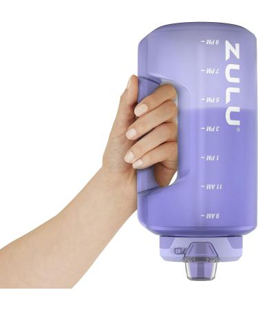 Zulu Goals 64oz Half Gallon Water Jug with Time Marker & Handle | BPA-Free | Leak-Proof Lid | Silicone Straw | Tropical Violet - Buy Online on GoSupps.com