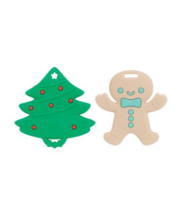 Nuby All Silicone Holiday Tree & Gingerbread Man Cookie Teether 2 Pack 3+ Months - Buy Online on GoSupps.com