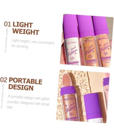 Mikinona Face Glitter 3pcs Highlight Pat Powder Glitter Loose Face Powder Makeup Highlighter Body Makeup Powder Voss Fairy - Buy Online on GoSupps.com
