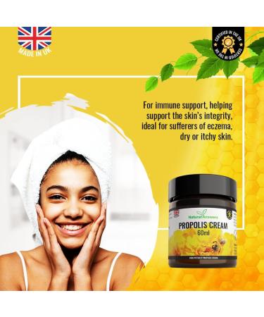 Bee Propolis Cream 60ml - Natural Moisturizing Balm for Dry Skin, Cold Sores & Spots | UK Made - Buy Online on GoSupps.com