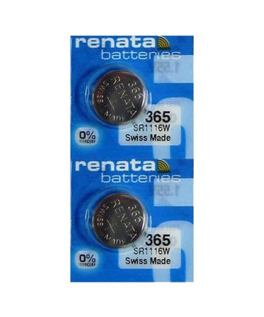 Renata 365 SR1116W Batteries - 1.55V Silver Oxide 365 Watch Battery (2 Count) 2 Batteries