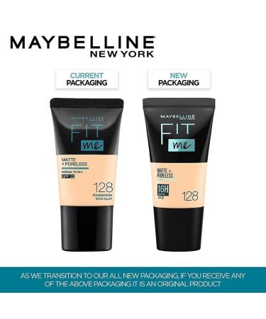 Maybelline New York Liquid Foundation - Matte & Poreless Full Coverage for Normal to Oily Skin Fit Me 128 Warm Nude 18 ml - International Shipping Available - Buy Online on GoSupps.com