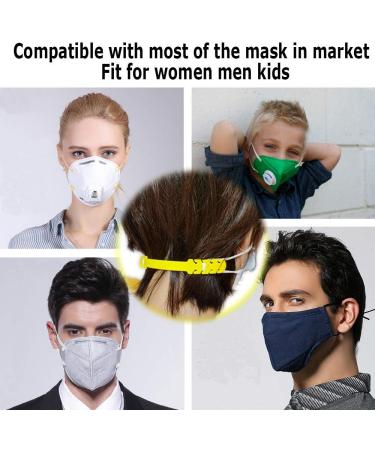 Genelion 5pcs Mask Extender Adjustable Anti-slip Mask Extension Hook Ear Protector Yellow Buckle Strap Ear Grip For Adults Kids - Buy Online on GoSupps.com