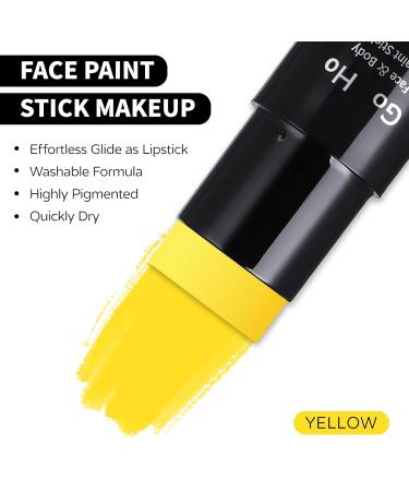 Go Ho Yellow Face Paint Stick - Water Based Non-Toxic Washable Yellow Body Paint for Halloween Cosplay & SFX Makeup - Full Coverage for Adults & Children - Buy Online on GoSupps.com