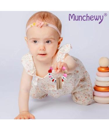 Munchewy Personalized Teether with Name - Oatmeal/Khaki | Customizable Baby Teething Toy - Buy Online on GoSupps.com