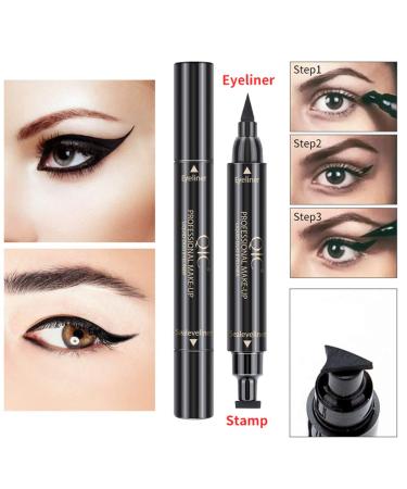 Winged Eyeliner Stamp Dual Ended Liquid Eyeliner Pen - Waterproof & Smudge-proof - Black - 1 Count - Buy Online on GoSupps.com