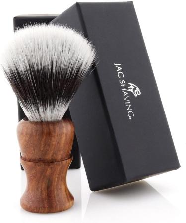 JAG Shaving Razor Set - Sustainable 3-Part Wood Shaving Set with Synthetic Silver Tip Brush Stand & Leather Bag - Eco-Friendly Grooming Solution - Buy Online on GoSupps.com