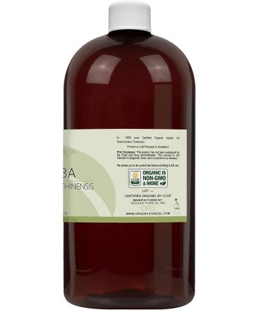 Organic Jojoba Oil 100% Pure Cold Pressed Unrefined Extra Virgin | USDA Certified | Non GMO | 32 oz Golden Carrier Oil for Skin, Hair, Lashes | DIY Soap Making & Massage | Hydrating & Moisturizing - OPO - Buy Online on GoSupps.com