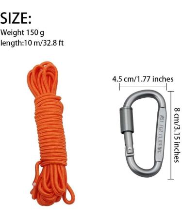 BeGrit 6mm Floating Rope Anchor with Aluminum D-Ring Locking Carabiner - 10m | Ideal for Kayak, Canoe, Boat, Camping, Hiking, Awning & Tent Canopy - Buy Online on GoSupps.com