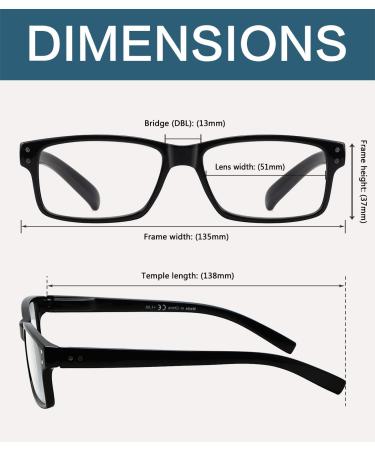 BLUELESS Vintage Reading Glasses for Men & Women - Black +1.00 | Stylish & Comfortable 1.0x Magnification - Buy Online on GoSupps.com