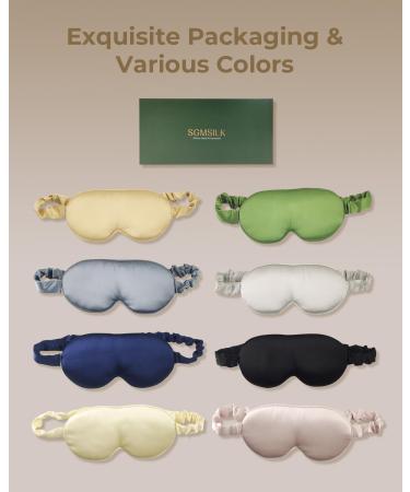 Buy Mulberry Silk Sleep Mask | 3D Contoured Eye Mask for Ultimate Comfort | Soft Breathable Travel-Friendly Blackout Eye Cover in Champagne - Buy Online on GoSupps.com
