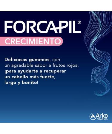 Arkopharma Forcapil Growth 60 Gummies Red Fruit Flavor Strength Vitality and Gloss High Concentration of Biotin Vitamin B and C Food Supplement - Buy Online on GoSupps.com
