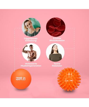 Resultsport Lacrosse & Hedgehog Ball Massage Set for Plantar Fasciitis Relief | Foot & Trigger Point Massage - Deep Fabric Myofascial Relief - Orange - Buy Online on GoSupps.com