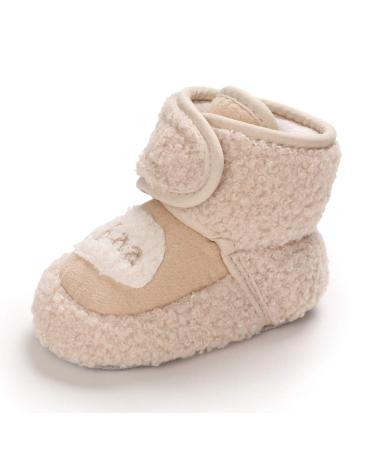 MASOCIO Baby Girls Boys Cute Sheep Booties Infant Soft Sole Crib Pram Prewalker Warm Boots 0-6 Months Khaki - Buy Online on GoSupps.com