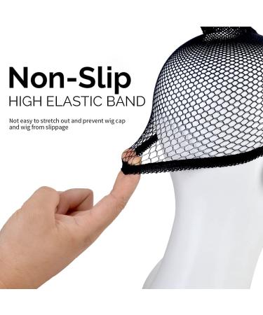 6pcs LALASAM Black Mesh Net Wig Caps - Breathable Weaving Hair Net for Close End Fishnet Wig Cap - Buy Online on GoSupps.com