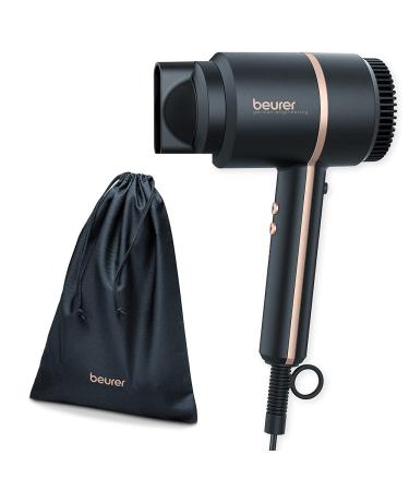 Beurer HC 35 hair dryers compact hair dryer with ion function for shiny & smooth hair including styling nozzle 1600-2000 watts black/ros