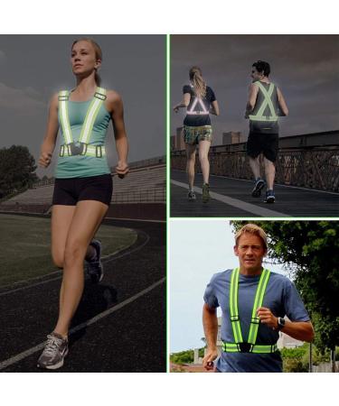 Adjustable High Visibility Reflector Vest for Biking & Jogging | Safety Vest with Strap Bracelet for Men & Women - Buy Online on GoSupps.com