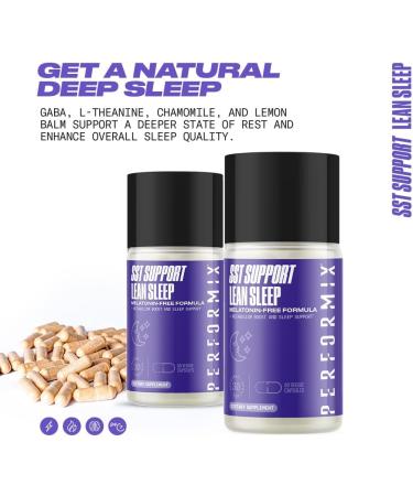 PERFORMIX - SST Support Lean Sleep - Herbal Sleep Aid Supplement - Gentle Nighttime Support - Calming Formula - 60 Veggie Capsules for Adults 60 Count (Pack of 1) - Buy Online on GoSupps.com