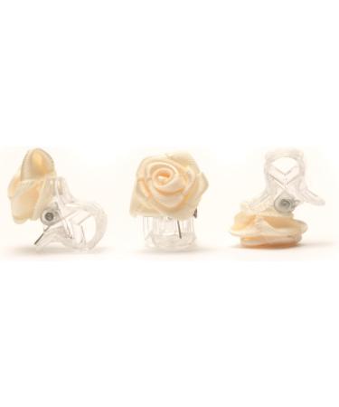 Buy 5 Beige Rose Hair Clips - Elegant Wedding Hair Accessories - Perfect for Special Occasions - Buy Online on GoSupps.com