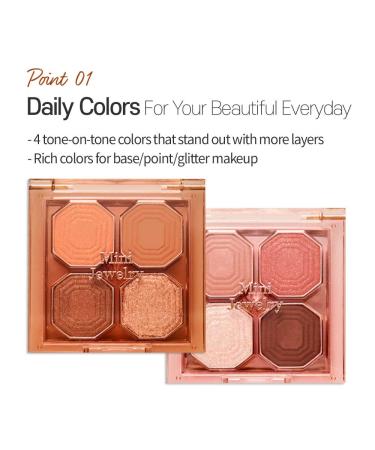 Etude House Play Color Eyes Mini Jewelry 1 Gold Pendant Eyeshadow Palette - 4 Glitter, Shimmer, and Matte Shades | Long Lasting Korean Makeup - Buy Online on GoSupps.com