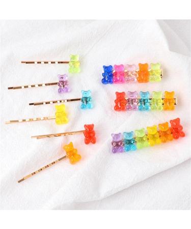 Handmade Colorful Resin Gummy Bear Hair Clip - Cute Candy Color Animal Hairpin for Women and Girls - Buy Online on GoSupps.com