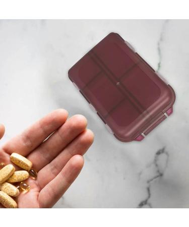 Travel Pill Organizer Box - Foldable Personal Daily Pill Case with 10 Grids Travel Pill Holder for Vitaming Fish Oils Brown - Buy Online on GoSupps.com