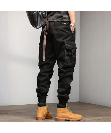 GUOBIOZIY Men's Casual Joggers Sweatpants with Pockets | Elastic Drawstring | Workout Sweatpants - Black (Medium) - Buy Online on GoSupps.com
