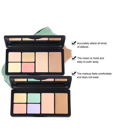 6 Colors Correcting Concealer Palette with Brush - Makeup Cream Contour Palette for Dark Circles, Redness, Acne, Blemishes - Buy Online on GoSupps.com