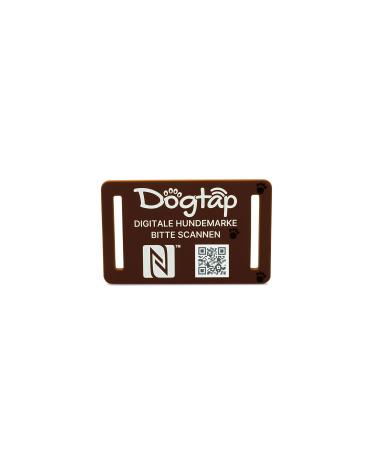 DOGTAP Light Small - The intelligent dog tag with NFC chip 50x30mm brown