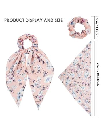 NAIHOD 10Pcs Floral Chiffon Hair Scarf Scrunchies - Women & Girls Elastic Hair Ties with Bowknot - Buy Online on GoSupps.com