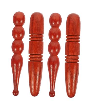 Minkissy 4 pieces acupuncture stick wooden massage bars Massage device Pressure point Point Massage tool foot massage tab sole massage bars massage acupressure rod Unique acupress stable unique different colors 2. 13x2.5cm