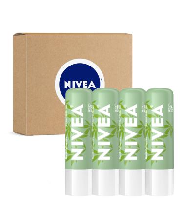 NIVEA Vegan Lip Care Hemp Seed Oil and Shea Butter Lip Balm Stick 0.17 Oz Pack of 4